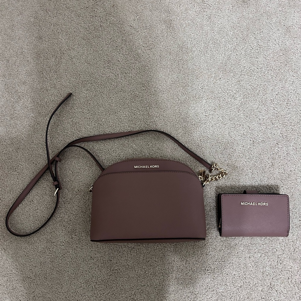 Michael Kors Brown Crossbody Bag and Wallet Set